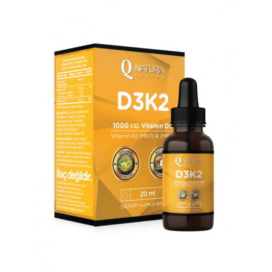 Q Natura Series Vitamin K2 ve Vitamin D3 - 20 ml - Gıda Takviyeleri Vitaminler